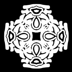 ornament, stencil round pattern, cut out design, decor element