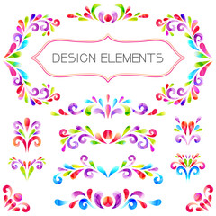 Colored design elements.