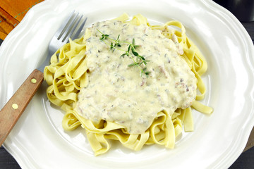 tagliatelles à la carbonara
