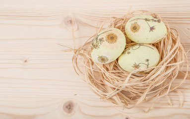 flower decorated easter eggs