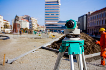 Surveying equipment to infrastructure construction project