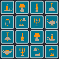 Seamless background with different lamps