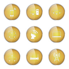 Telecom Communication Yellow Vector Button Icon Design Set 2
