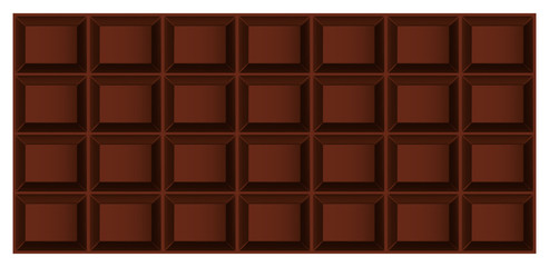 Three-dimensional vector tile dark or milk chocolate top view