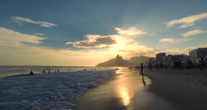 Ipanema Beach Sunset in Rio de Janeiro Brazil