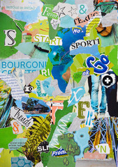 moodboard of magazines in blue and green colors