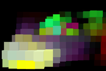 Blocchi quadrati multicolore su fondo nero
