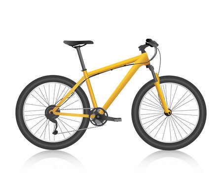 Realistic mountain bike gold vector