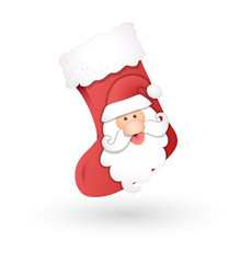 Cartoon Santa Face Socks