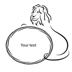 Design elements. Lion silhouette on a white background