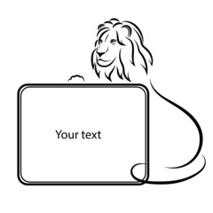 Design elements. Lion silhouette on a white background.
