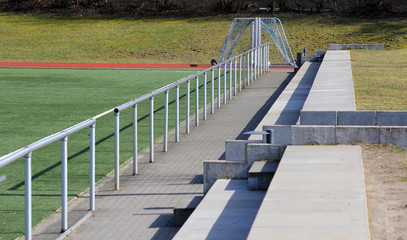 The fence of a football field