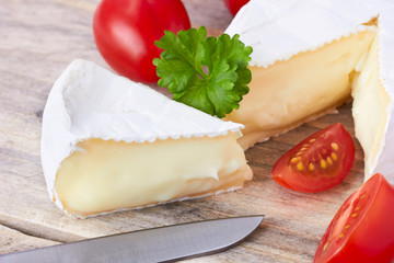 Goat cheese, cherry tomato, and parsley