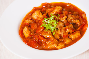 Stew meat and  vegetables