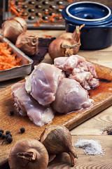 raw fillet of chicken meat