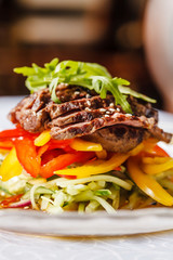 steak with vegetables