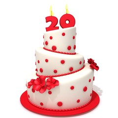 Birthday cake with number twenty