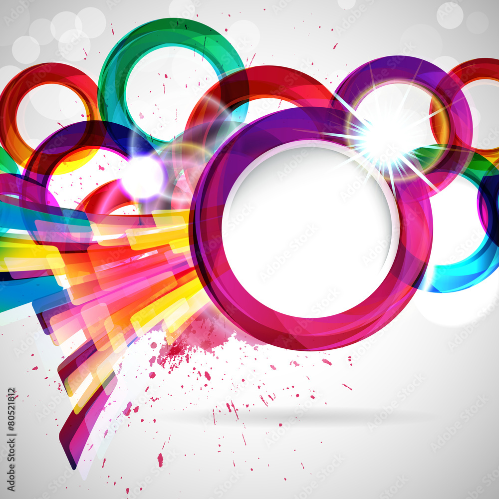 Poster abstract background with rounded design elements.