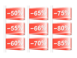 Set of discount labels. Part one. Vector illustration