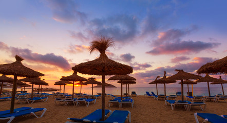 Mallorca sunrise in Magaluf Palmanova beach