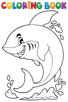 Coloring book with shark theme