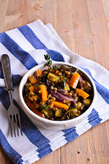 Lentils cooked with vegetables