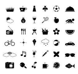 Vacation and tourism. Icons