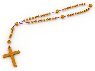 3d illustration of Christian cross chain
