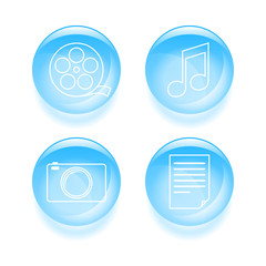 Set of multimedia icons. Vector illustration