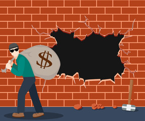 bank robbery thief illustrations