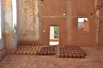 Mud bricks ready to use