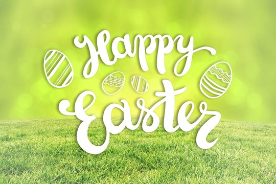 Composite image of happy easter greeting