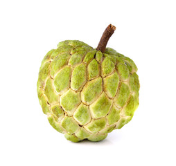 Sugar Apple (custard apple, Annona, sweetsop) on white backgroun