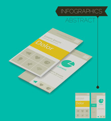 Three dimensional isometric concept with infographics elements
