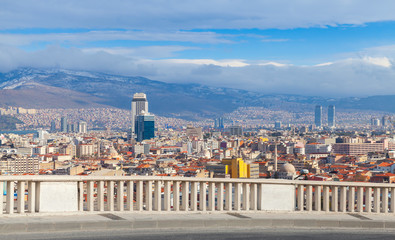 Panorama with modern city buildings. Izmir, Turkey