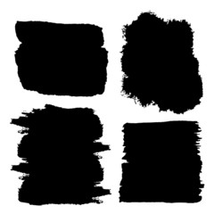 Black watercolor spots. Ink vector illustration.