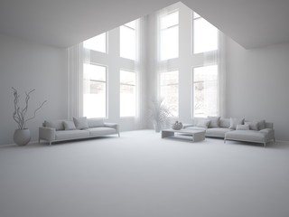 grey 3d interior design