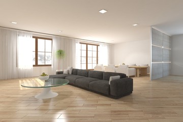 white 3d interior design