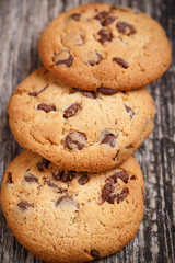 Cookies on a wooden table.