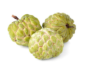 Noni fruits on white background