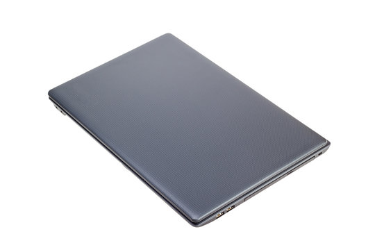 Electronic Collection - Closed Modern Laptop Top View Isolated O