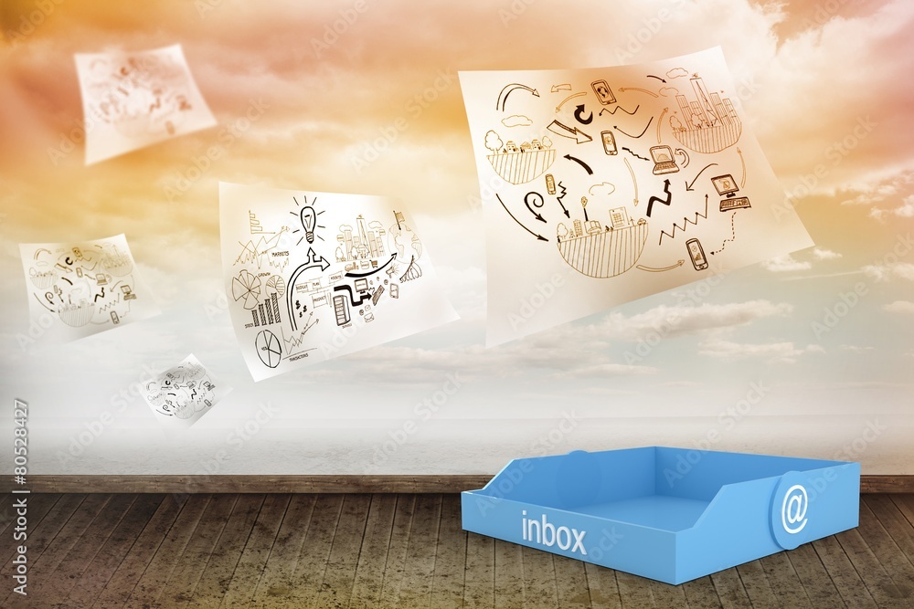 Poster Composite image of blue inbox