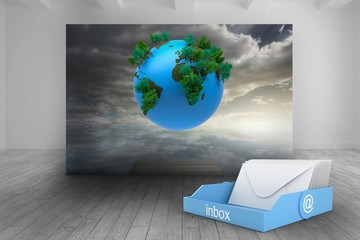 Composite image of blue inbox