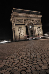 Fototapeta na wymiar Paris at Night-Arc de Triomphe