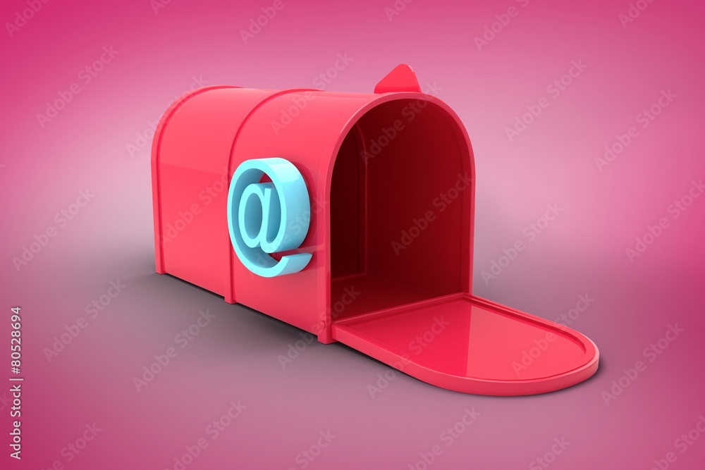 Poster Composite image of red email post box