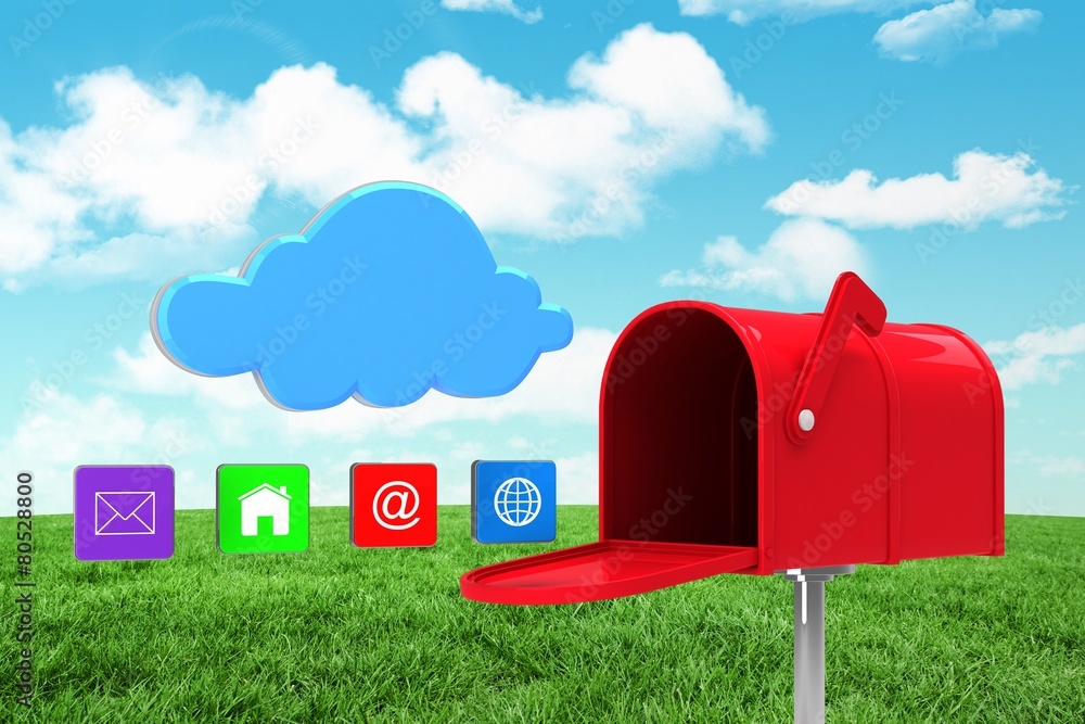 Poster composite image of red email postbox