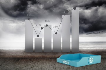 Composite image of blue inbox