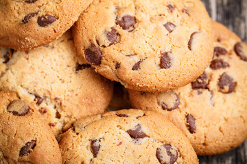 Cookies on a wooden table.