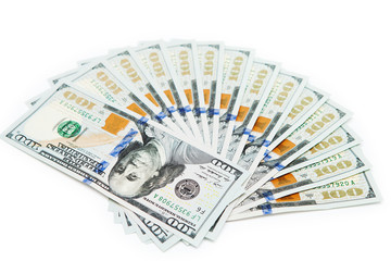 dollars on white background