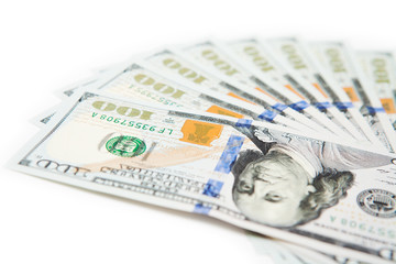 dollars on white background